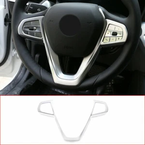 For BMW ABS Silver Steering Wheel U-Shaped Frame Trim Decorate Cover Accessories - Imagen 1 de 9