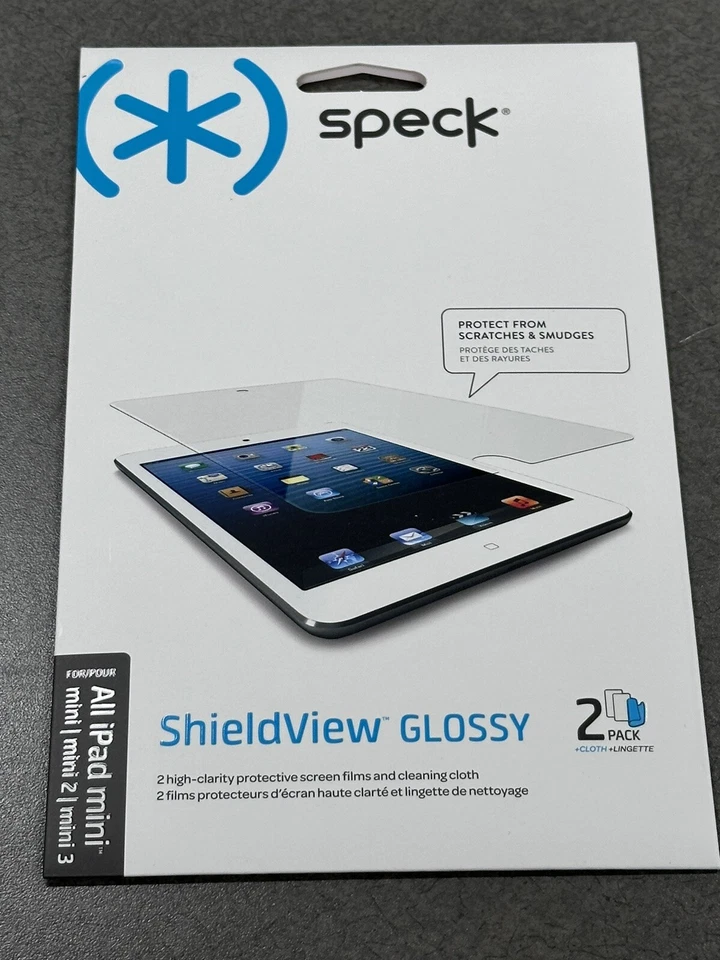 Speck Shieldview - GLOSSY - 2-PACK for iPad Mini/2/3 - NEW/SEALED Package - Image 1 of 3