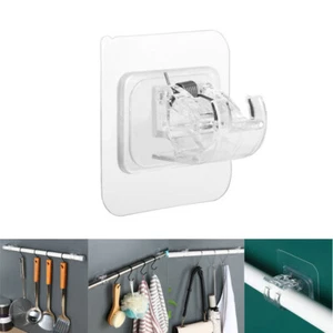 2-20 PIEZAS Soportes de varilla de cortina Poste Cortina Gancho Soporte Sin perforación Autoadhesivo - Imagen 1 de 8