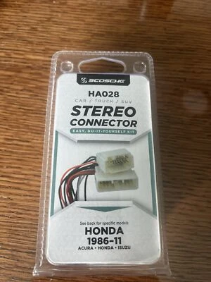 Scosche HA028 Car Stereo Connector - Honda Acura Isuzu - 1986-2011  Wire Harness - Image 1 of 2