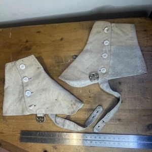World War 2 dress Gaiter Pair WWII Military Infantry - Foto 1 di 7