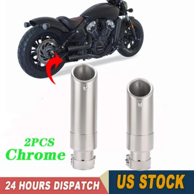 Sliver Slip-on Exhaust Muffler Pipes for INDIAN SCOUT SIXTY ROGUE BOBBER 15-2025 Foto 1 de 4