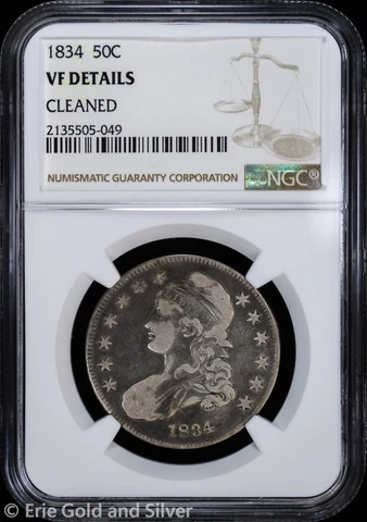 1834 50C Capped Bust Half Dollar NGC VF Details Cover