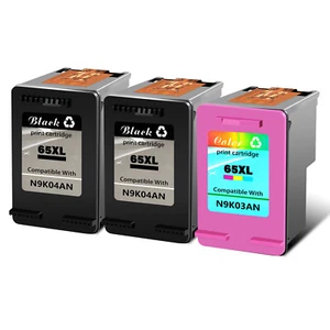 65XL Ink Cartridge 3PK SET Black&Colour FOR HP DeskJet 2633 2635 2655 2680 3755 - Zdjęcie 1 z 8