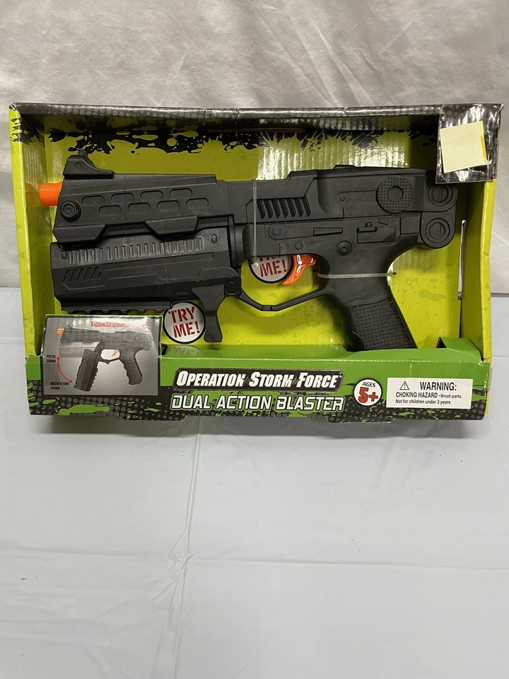 Toy Gun Military Dual Action Blaster Operation Storm Force Pistol Machine Sound