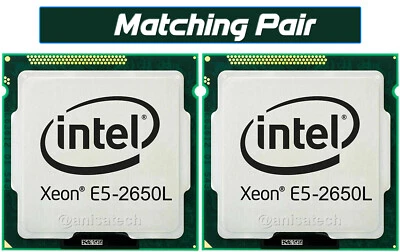 Matching Pair Intel Xeon E5-2650L 8-CORE Processor 1.80GHz 8.0GT/s 20MB Cache - Image 1 of 2