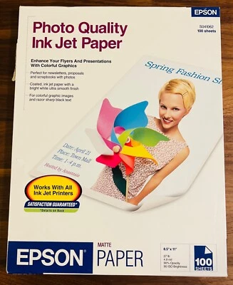 Epson Photo Quality Ink Jet Paper S041062 (100 sheets) Matte, Sealed - Image 1 of 4