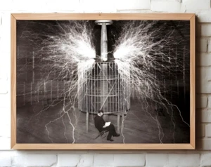 Nikolai Tesla Historical Photo High Quality Art Print Poster Wall Art - Picture 1 of 4