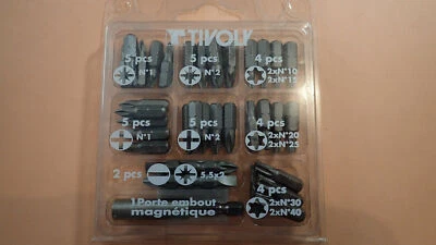 TIVOLY - Coffret embout de vissage - 35 PIECES avec porte embout magnétique - Photo 1/2