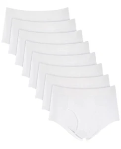CLUB ROOM WHITE LARGE TAGLESS FULL CUT BRIEFS 8 PACK UNDERWEAR COMFORT FIT MENS - Picture 1 of 7