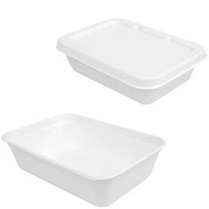 FOOD BOX + COPERCHIO BIOALI 500ML 100% BIODEGRADABILE BAGASSA 50pz VASCHETTA - Imagen 1 de 1