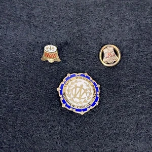 3x Vintage Woodmen of the World Woodmen Circle Lapel Pins Stump Screw Back - Picture 1 of 10