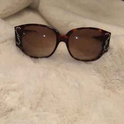 Emmanuelle Khanh Paris Sport Optique Sunglasses Leopard Rhinestone France Made - Image 1 of 4