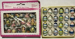 Lote de adornos de Pascua vintage mini adornos pintados a mano decoraciones huevos pato conejito - Imagen 1 de 13