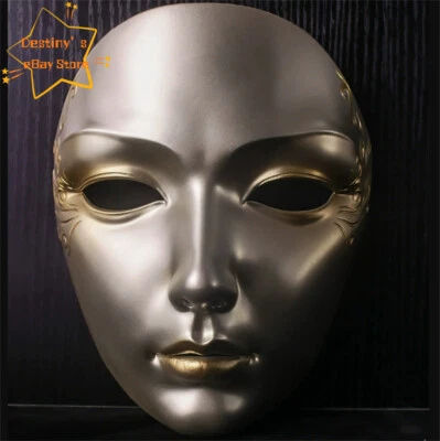 Unisex Venetian Full Face Gold Mask Samurai Costume Cosplay Party Accessories - Image 1 of 4