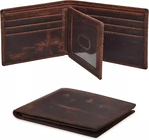 Cartera de cuero para hombre - Carteras plegables con RFID - Imagen 1 de 12
