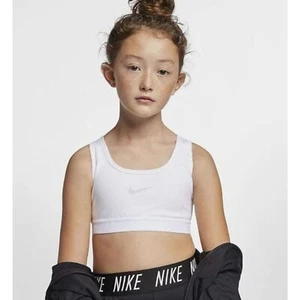 Nike Girl's Pro Bra Classic White/White/White/Pure Platinum SM (8 Big Kid) - Picture 1 of 3