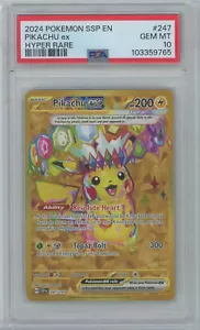 2024 Pokemon Surging Sparks PIKACHU SSP EN Hyper Rare 247 PSA 10 - Picture 1 of 2