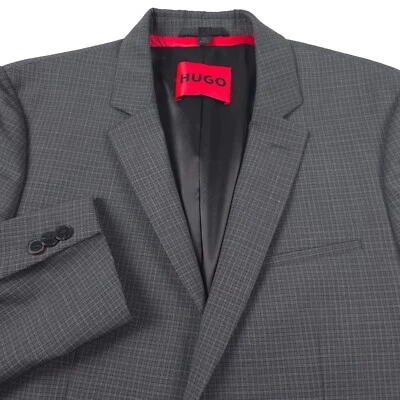 $495 Hugo Boss Arti 232 Gray Micro Check Wool Suit Jacket Blazer Mens Size 38S - Image 1 of 4
