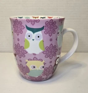 Creative Tops Owls Whimsical 2009 floral multicolor rosa 16 oz. Taza de café/taza - Imagen 1 de 9