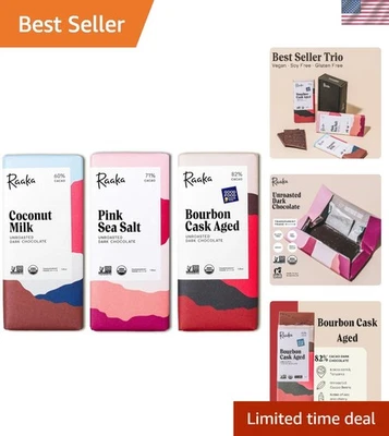 Trío artesanal de chocolate negro más vendidos - orgánico, delicias de comercio justo Foto 1 de 4