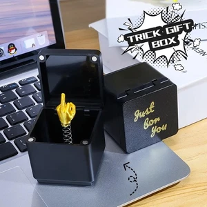 Funny Middle Finger Prank Gift in Box Christmas Creative Office Home Decoration - Picture 1 of 7