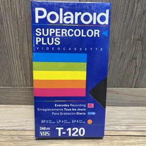 Nastro videocassetta Polaroid Supercolor Plus VHS T-120 vuoto VHS NUOVO SIGILLATO! - Foto 1 di 2