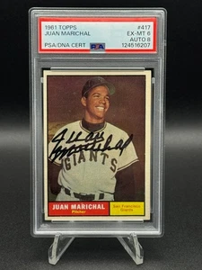 1961 Topps #417 Juan Marichal Signed Rookie Card RC HOF 🔥 PSA 6 AUTO 8 - Bild 1 von 4