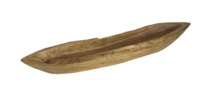 Scratch & Dent Handmade Teak Wood Decorative Centerpiece Bowl 31 Inches Long - Picture 1 of 7