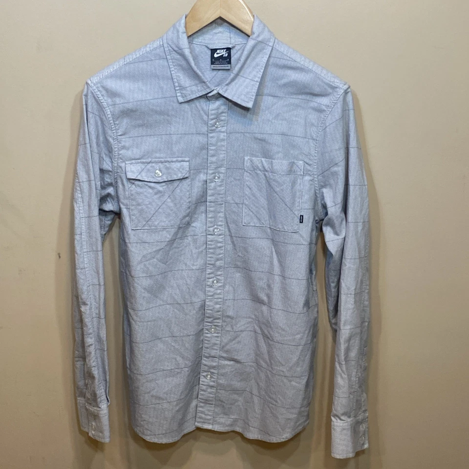 Camisa de Franela Nike SB Gris M Mediana Abotonada Tabla de Patinar Flex Elastizada Grunge S2 Foto 1 de 4