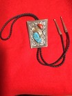 Vintage Turquoise and Coral Bolo Southwest Native  American Tie 