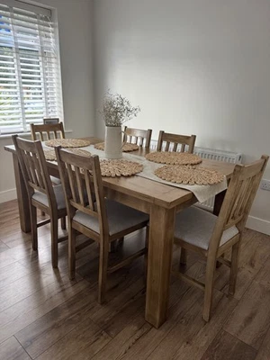 Brown and Grey Wooden farmhouse dining chairs - Image 1 of 2