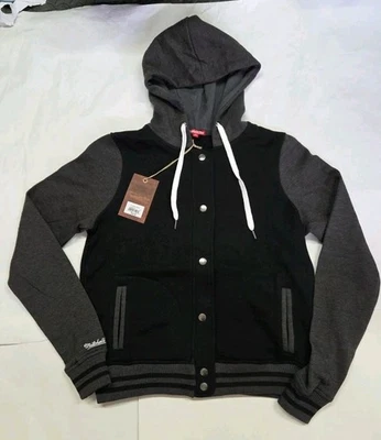 Mitchell & Ness  Essentials Branded Hooded Jacket Varsity Letterman  - Image 1 of 4