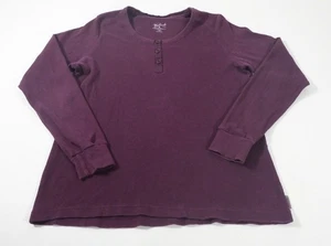 Woolrich Damen Waffelstrick lila Langarm Henley Shirt Gr. XL - Bild 1 von 6
