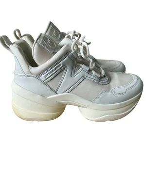 Michael Kors White Chunky Olympia Sneakers size 7.5 used With Box - Image 1 of 4