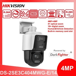Cámara IP Hikvision DS-2SE3C404MWG-E/14 TandemVu 4MP+4MP 4X Zoom POE PTZ Nueva - Imagen 1 de 5