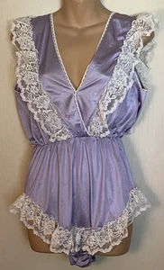 Flair Vintage Lingerie Teddy Womens Size Medium Lavender Lace One Piece - Picture 1 of 7