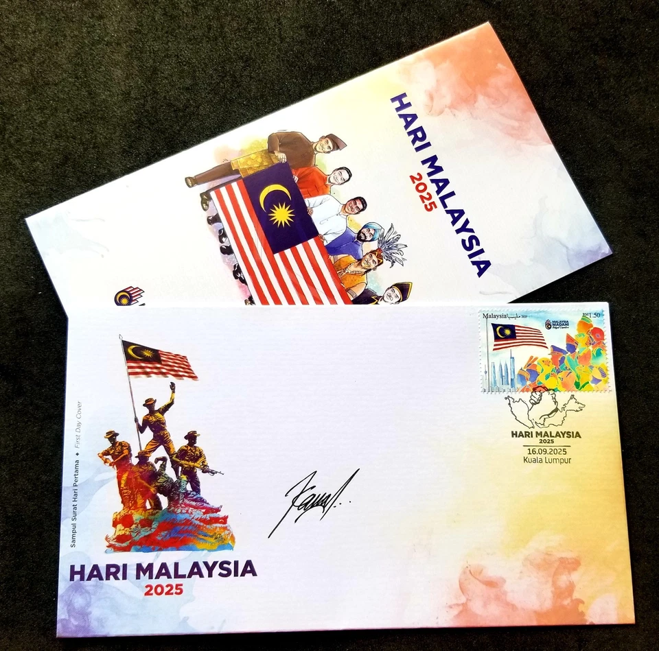 [SJ] Malaysia Day 2025 Costumes Flag Police Nurse Twin Tower (FDC) *signed *rare - Image 1 of 4
