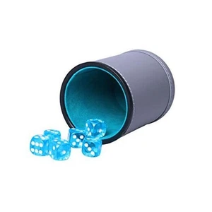 Dice Cup Set PU Leather and Felt-Lined, Quiet Shaking for Yahtzee Farkle Liars - Picture 1 of 8