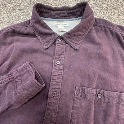 Camisa Carbono 2 Cobalto Para Hombre M Roja 100% Algodón Manga Larga Bolsillo Abotonado Foto 1 de 4