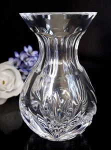 VINTAGE SLOWENIEN ROGASKA RICHMOND GEÄTZTE SCHWERE BLEIKRISTALL 3 3/4" POSY KNOSPENVASE - Bild 1 von 14