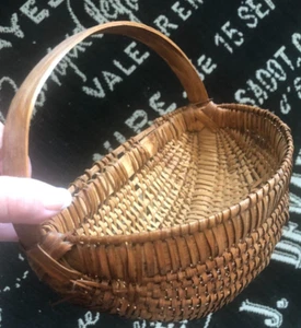 ANTIGUA Primitiva FÉRULA DE ROBLE Media Nalga CESTA DE PARED Madera Llave APALACHES - Imagen 1 de 14