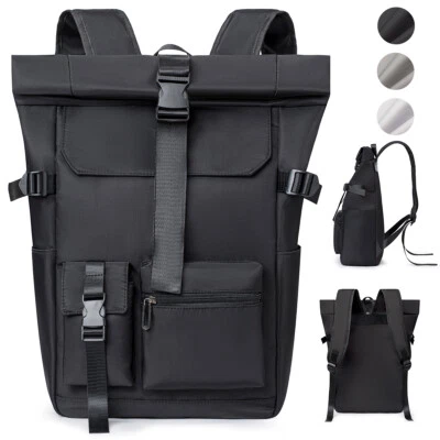 NULSTA Rucksack Damen Herren Schulrucksack Wasserabweisend Rolltop Rucksack ERWEITERBAR