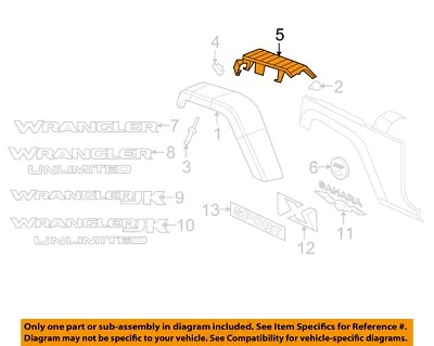 CHRYSLER OEM 07-18 Wrangler JK, guardabarros exterior soporte de ajuste 55078135AG Foto 1 de 2