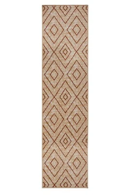 Diamond Geometric Runner - 2'x8' Beige, Moroccan Transitional Area Rug - 517 - Image 1 of 4