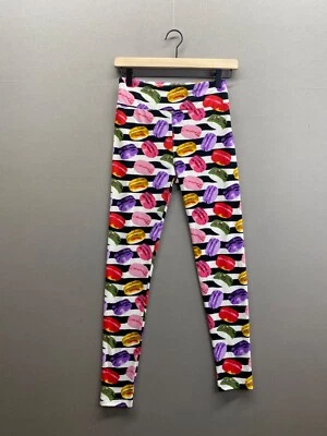 LulaRoe 女式白色打底裤 Macaroons 条纹氨纶均码 — 第 1/4 张图片