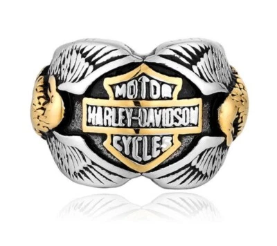 Anillo de motociclista de acero inoxidable Harley Davidson de titanio para hombre talla varios Foto 1 de 4