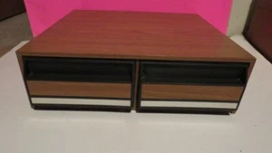 VHS Portaoggetti 2 Cassetti Porta 24, Valigetta Porta Media Grana Legno, 035, - Foto 1 di 3