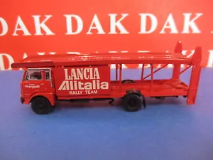 1/87 Modellino Camion Bisarca Rossa Fiat 640 ( 673 )Team Rally Lancia Alitalia - Foto 1 di 7