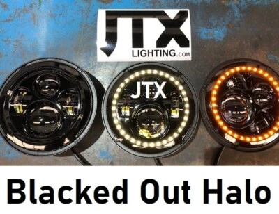 7" Headlights Blacked Out Halo Chev Chevy C5 C10 C20 C30 Blazer Suburban Pick Up - image 1 of 4